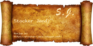 Stocker Jenő névjegykártya