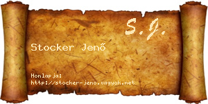Stocker Jenő névjegykártya